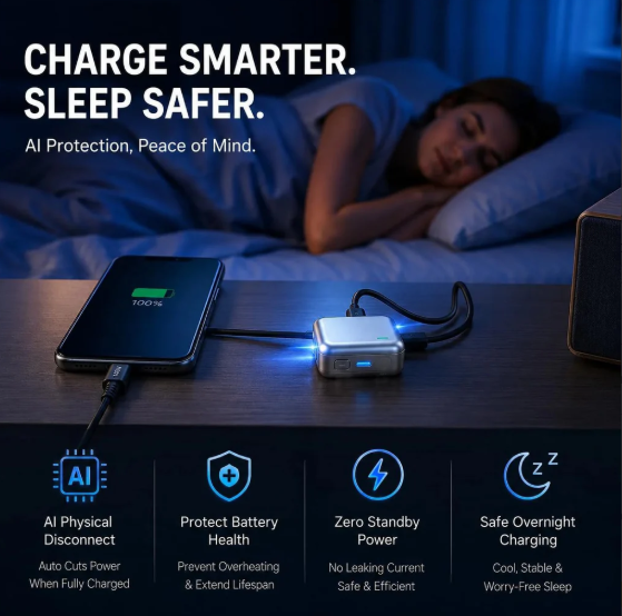 🔋 PopGuard™ 140W Smart Charging Protector | Intelligent Auto Power Cut-Off | Battery Health Guardian