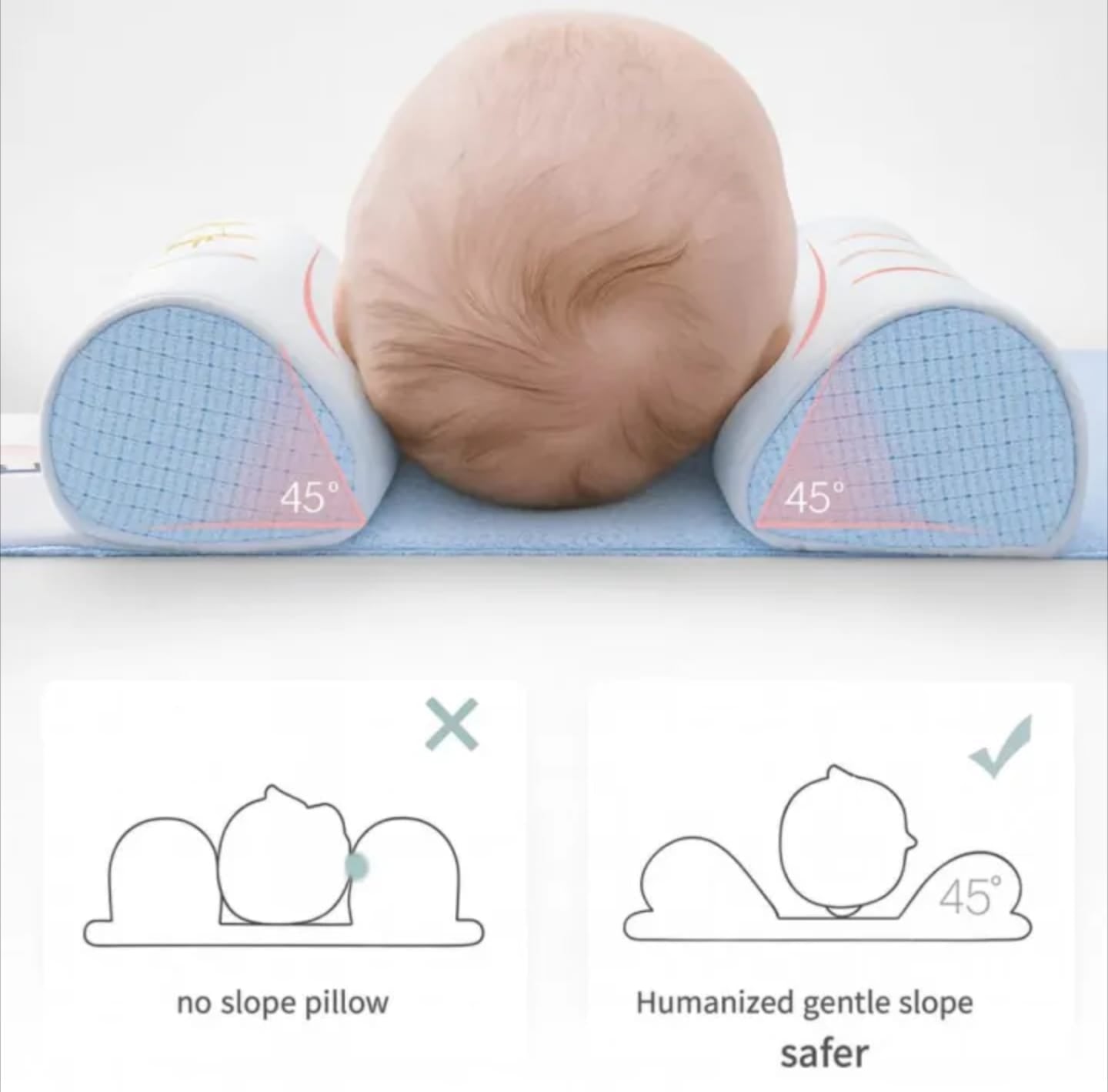 Baby Sleeping Support Pillow – Soft Anti-Roll Side Sleeping Cushion