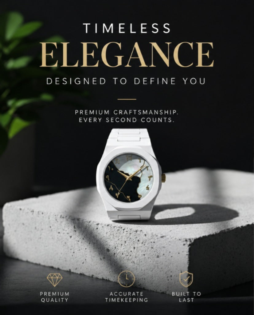 White Aura Luxury Watch For Men & Women – Elegant Minimal Design